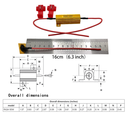 Automotive LED Tail Light Resistor 12V 24V 6R 8R 10R Steering Decoder Resistor