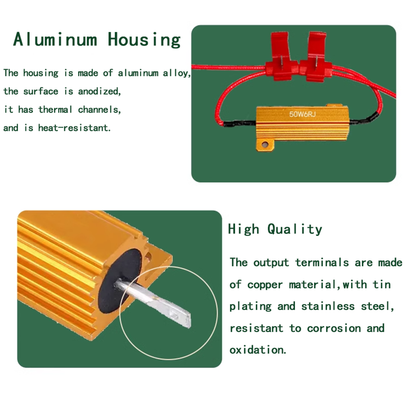 Automotive LED Tail Light Resistor 12V 24V 6R 8R 10R Steering Decoder Resistor